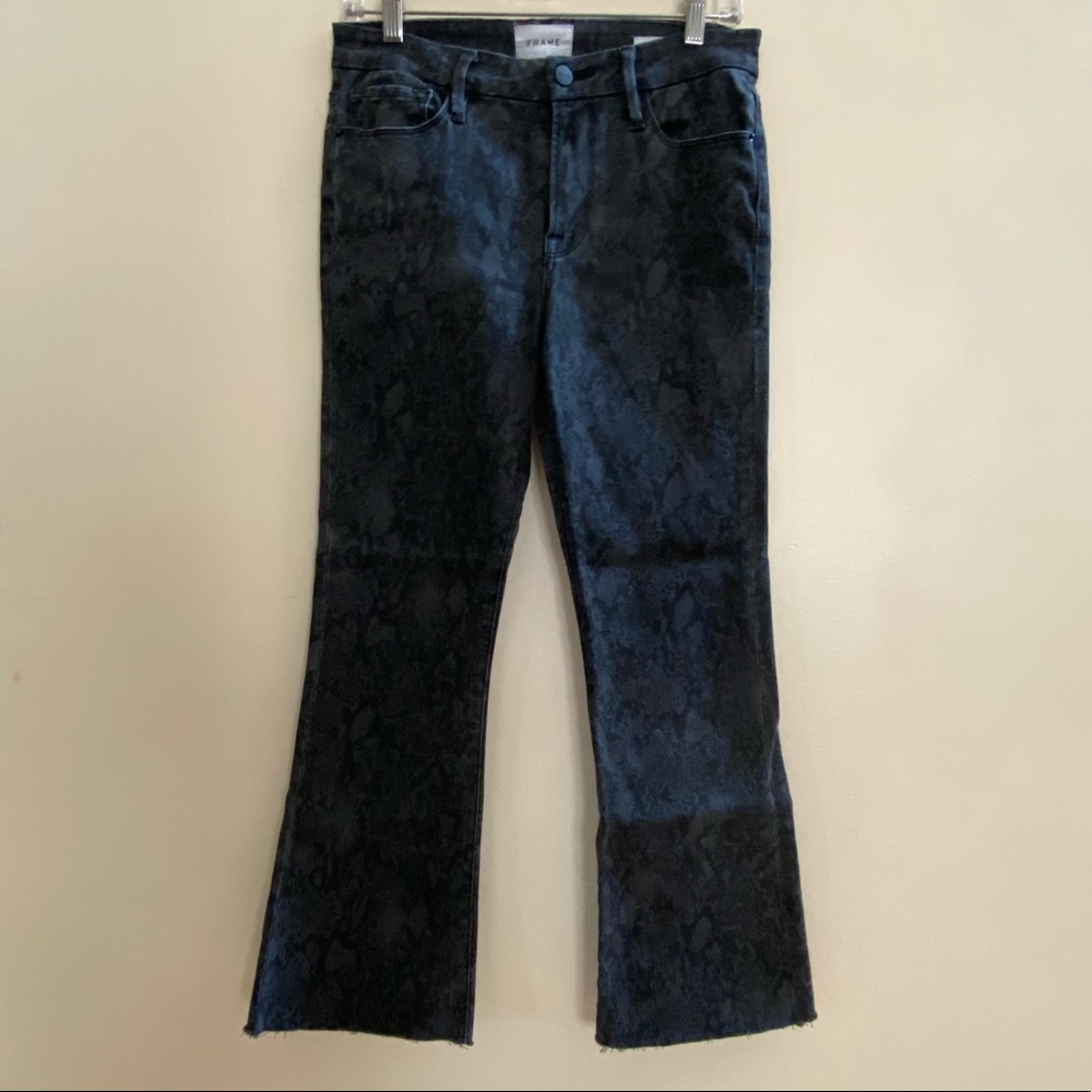 Frame Le Crop Mini Boot Python Jeans - Picture 3 of 17